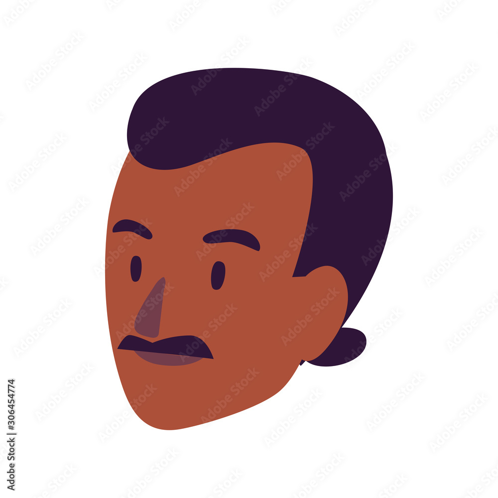 head of man smiling on white background head of man smiling on white background