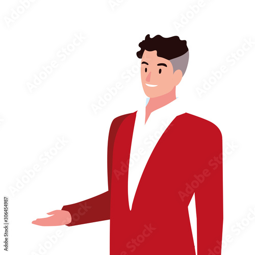 businessman smiling on white background