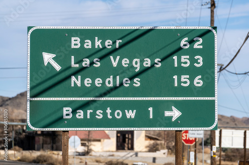 Highway directional sign po...