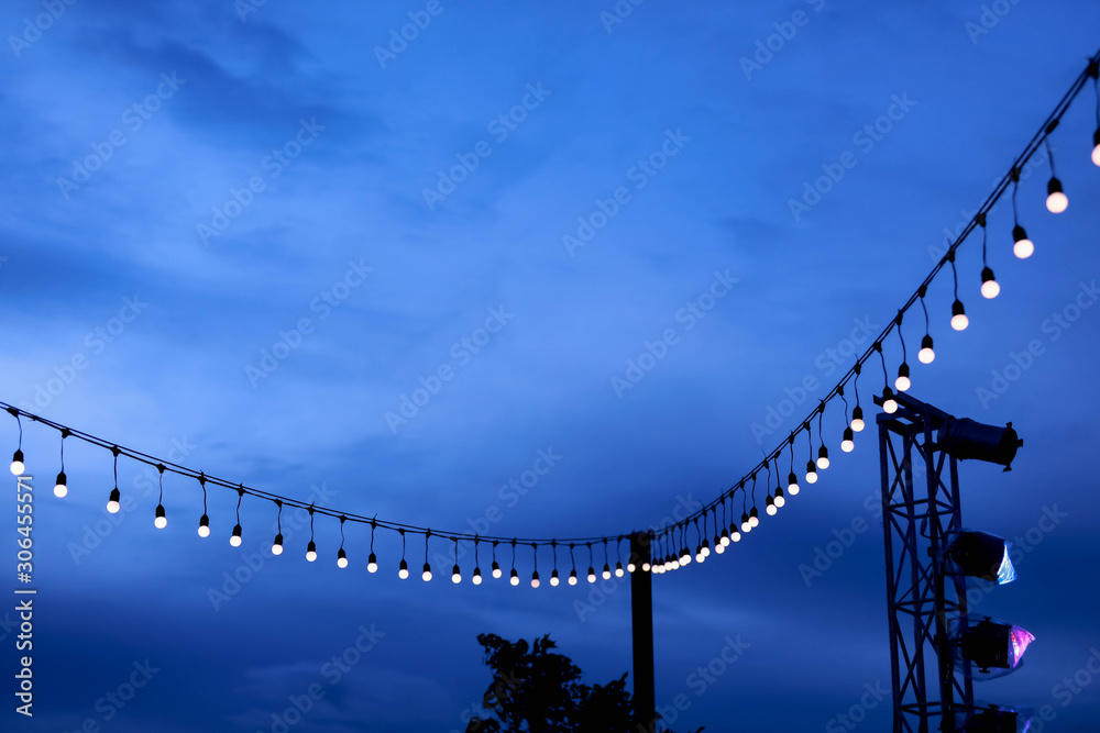 Fototapeta premium The bulb arranged on the electric wire