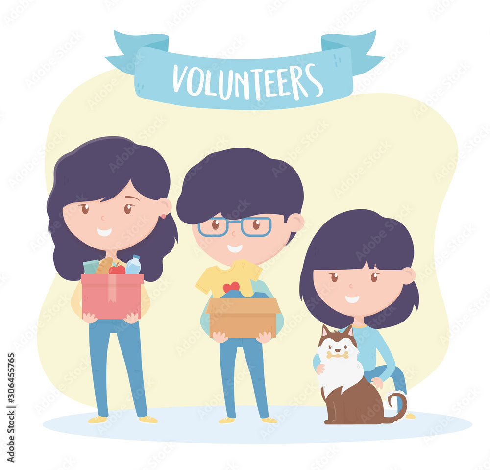 volunteering, help charity people volunteers with food clothes donation and protection animal volunteering, help charity people volunteers with food clothes donation and protection animal