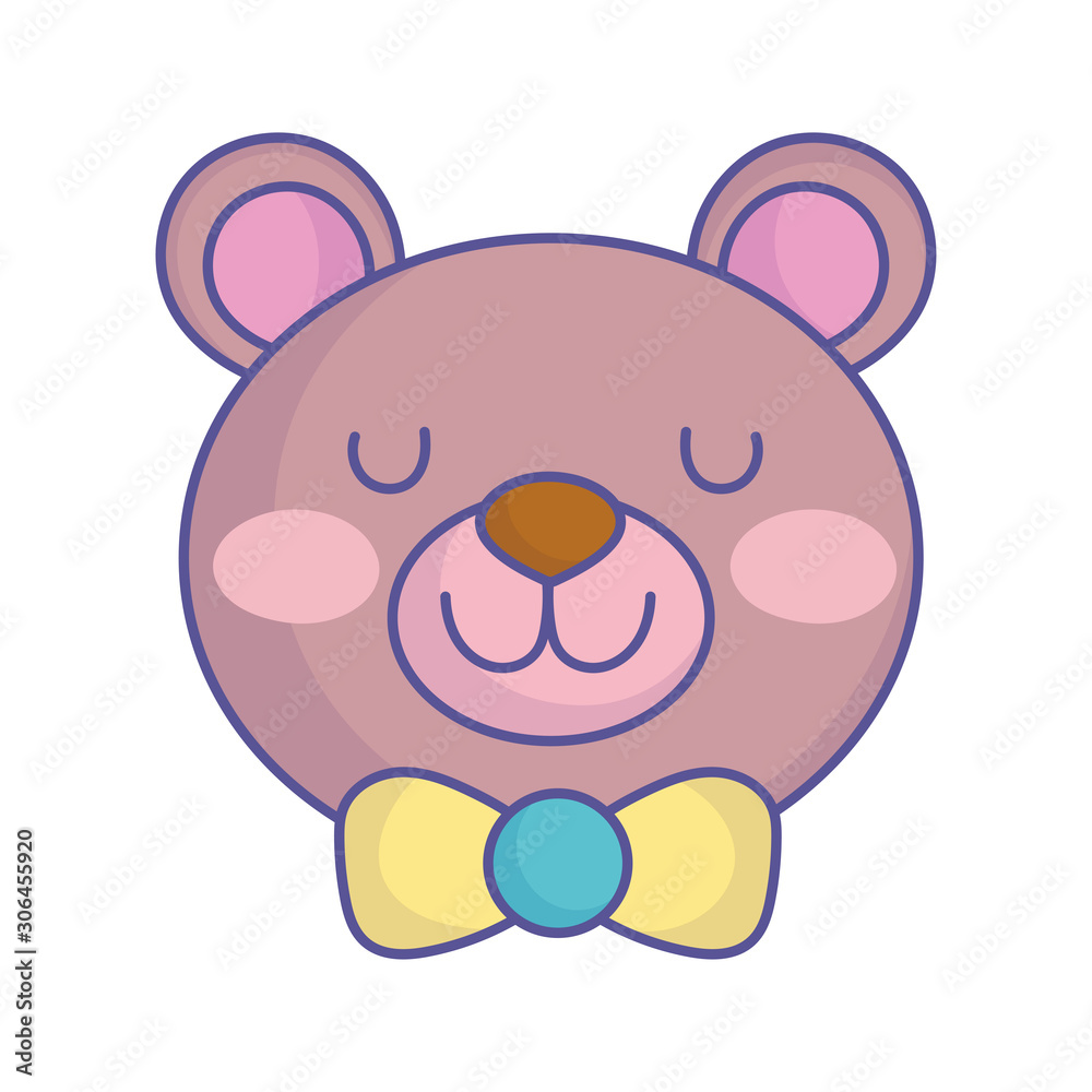 baby shower cute toy teddy bear face icon baby shower cute toy teddy bear face icon