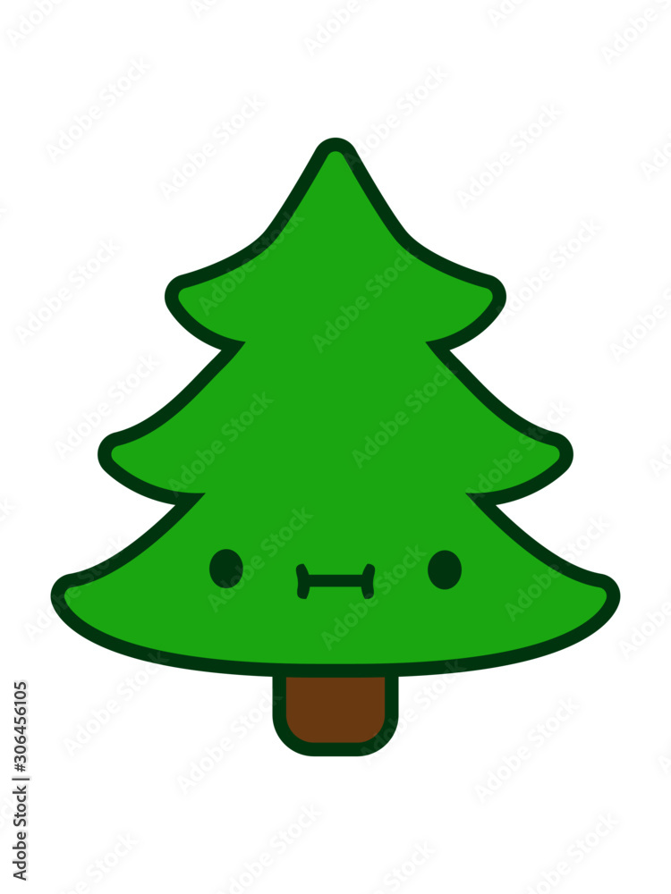 Fototapeta premium Tannenbaum mit Gesicht 