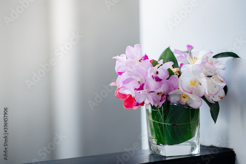 Orchids that decorate in a glass of water