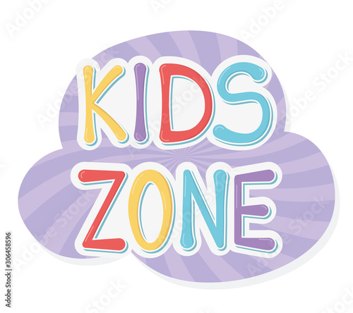 kids zone, letters artwork sticker playground children