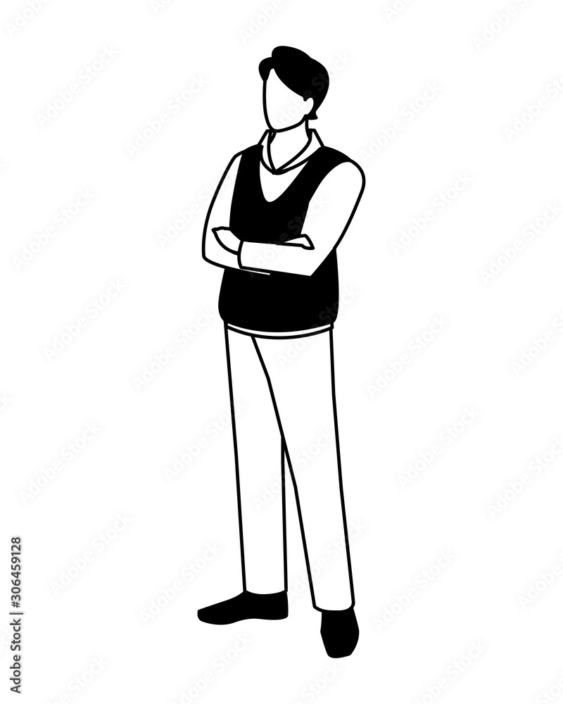 Fototapeta premium businessman with arms crossed on white background