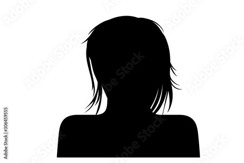 silhouette of woman with long hair photo