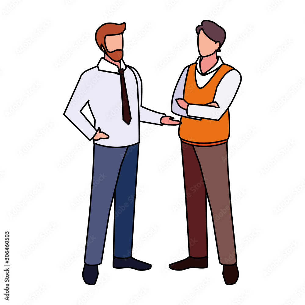 businessmen standing with various views and poses businessmen standing with various views and poses