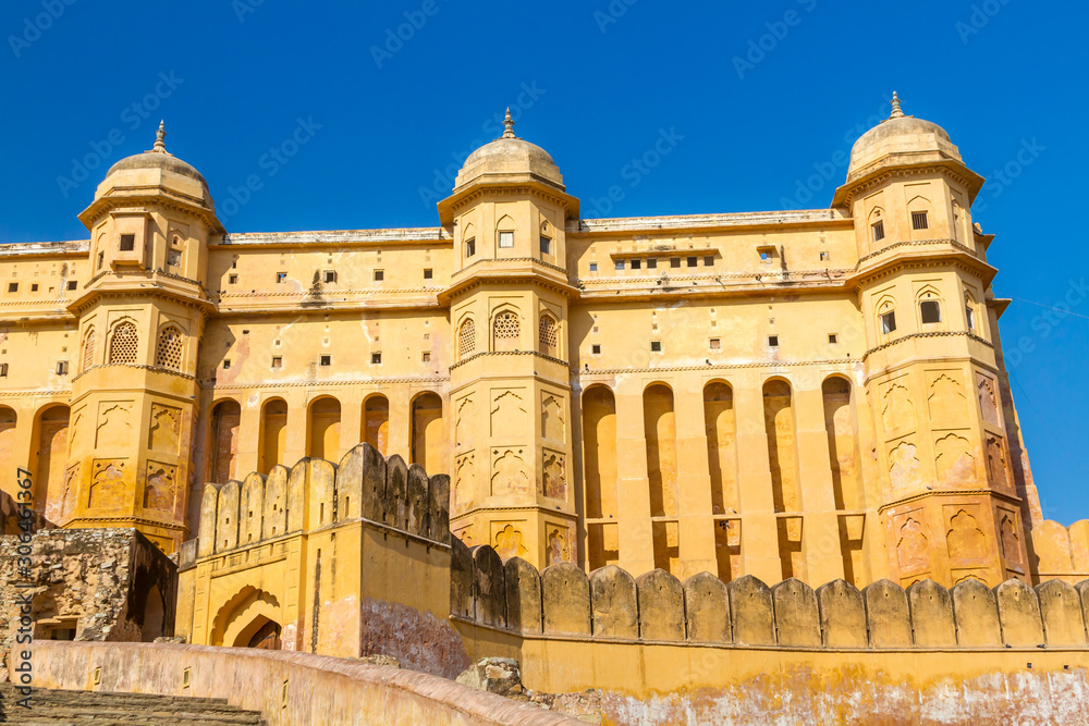 The majestic Amber Fort near Jaipur in Rajasthan, India.