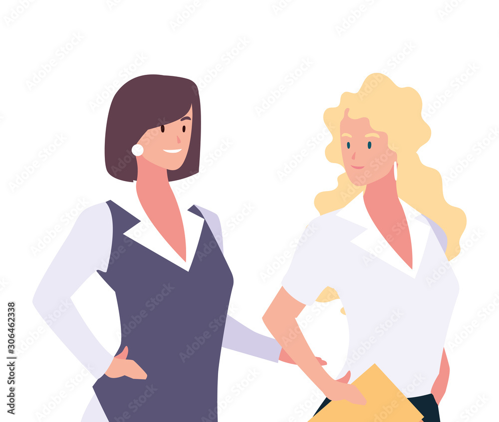 cute businesswomen with various views, poses and gestures cute businesswomen with various views, poses and gestures