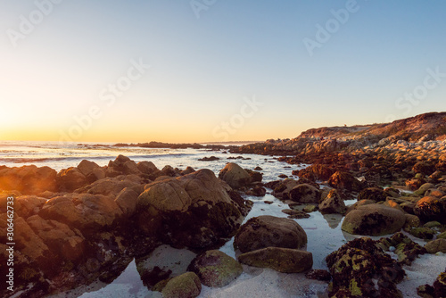 gorgeous sunset on a rocky rugged coast