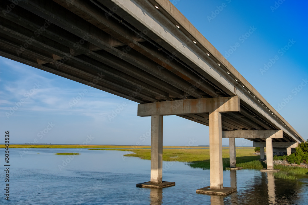View Below the Sydney Lanier Bridge in Brunswick, GA View Below the Sydney Lanier Bridge in Brunswick, GA