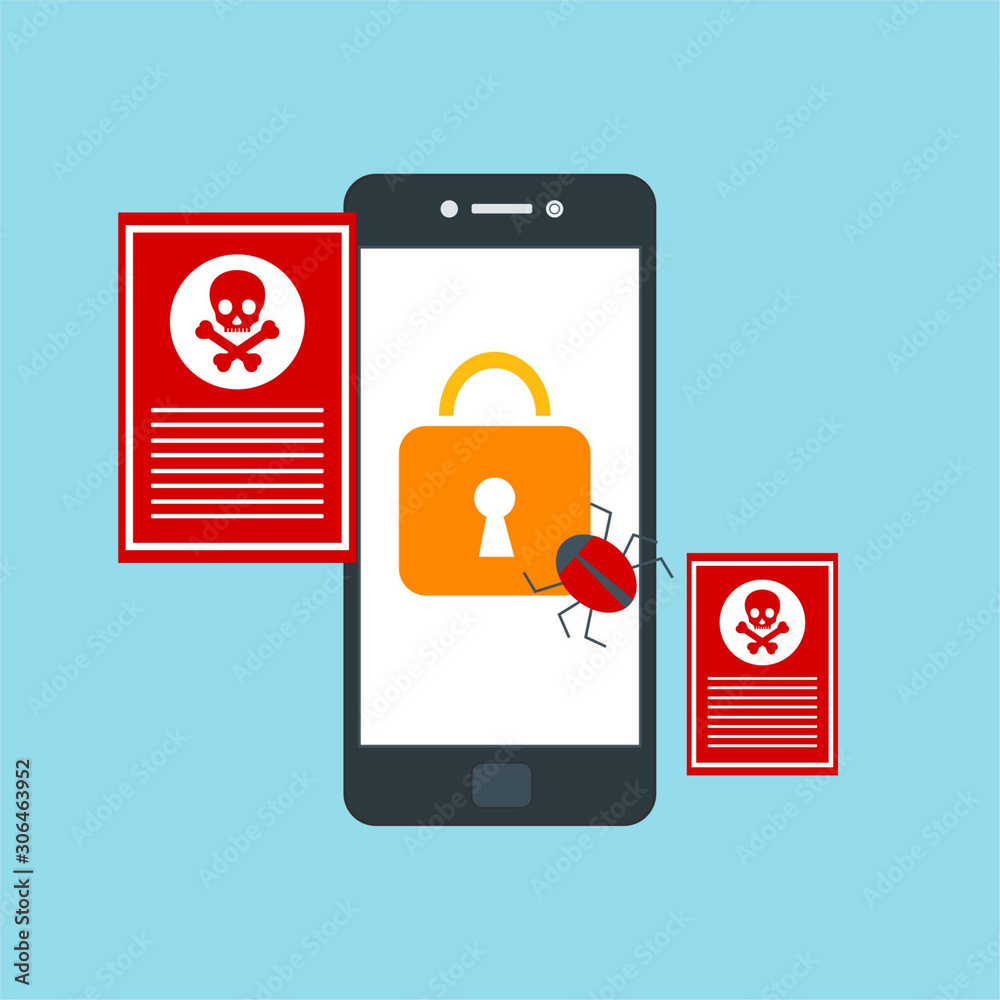 hacking concept. Hacking private information from smartphone. email spam virus, Internet security, data protection, Cyber crime, cryptography. Flay Vector Illustration. hacking concept. Hacking private information from smartphone. email spam virus, Internet security, data protection, Cyber crime, cryptography. Flay Vector Illustration.