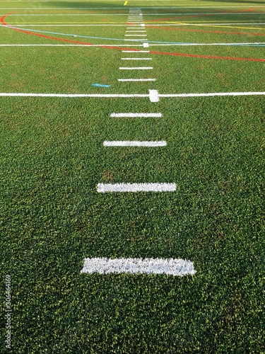 white line on soccer field