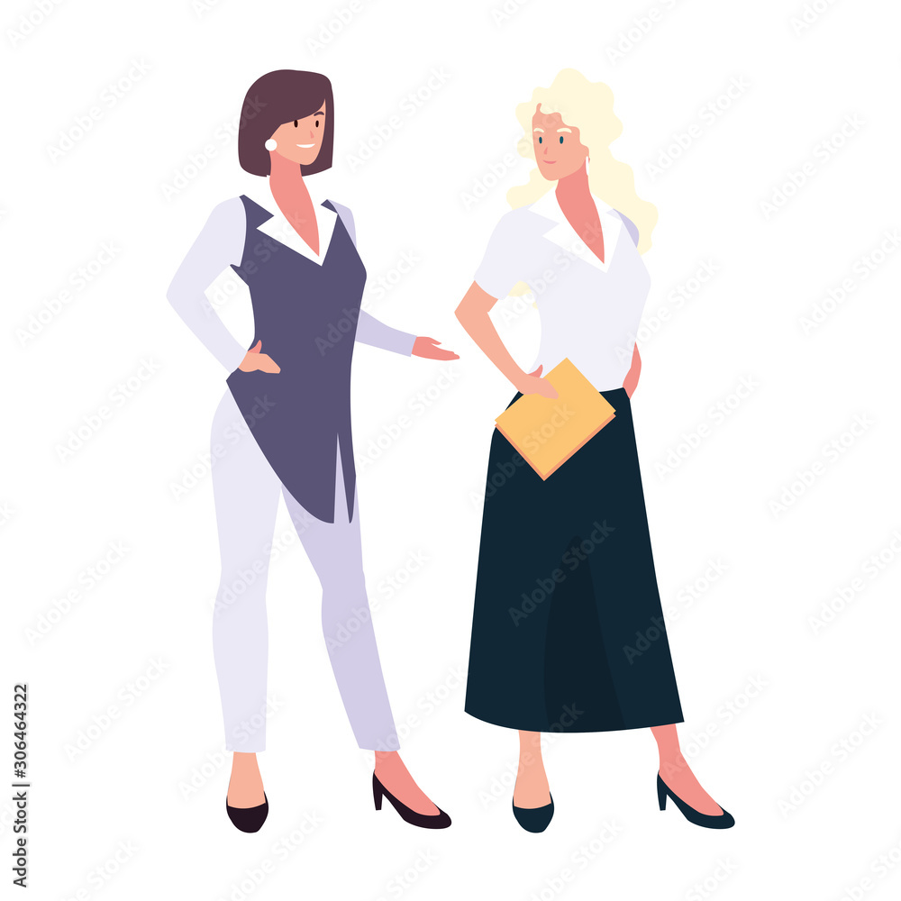 cute businesswomen with various views, poses and gestures cute businesswomen with various views, poses and gestures