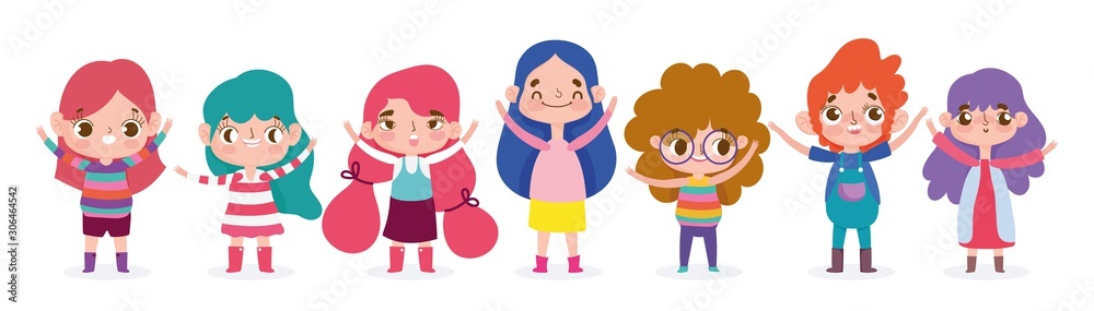 cartoon character animation little girls and boys poses cartoon character animation little girls and boys poses