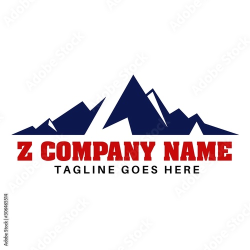 Mountain or Hill Vector Logo Concept With Hidden Z Letter 