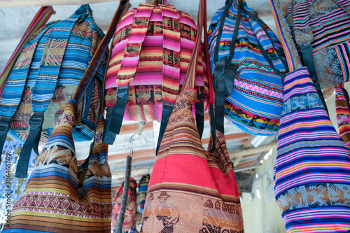 Hanging Purses ready for sale Ollantaytambo Peru