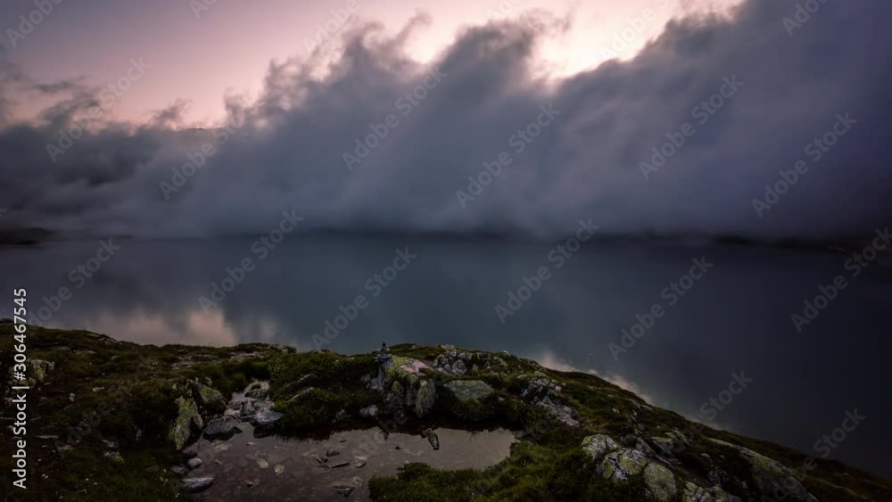 Clouds taking over Totensee in Grimsel, Grimselpass time lapse Clouds taking over Totensee in Grimsel, Grimselpass time lapse
