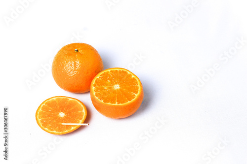 fresh florida orange isolated in white bacground 