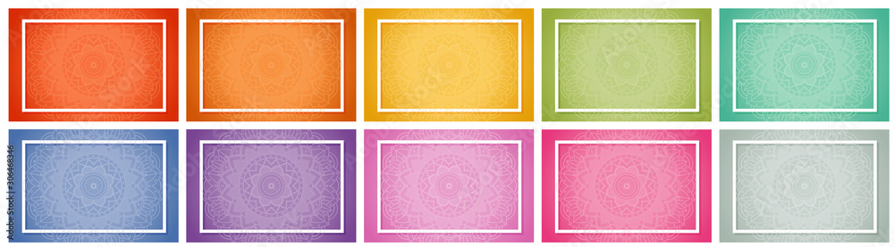 Background templates with mandala patterns