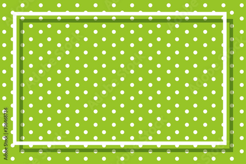 Green background with polkadots and frame photo