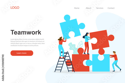 Landing page template of teamwork