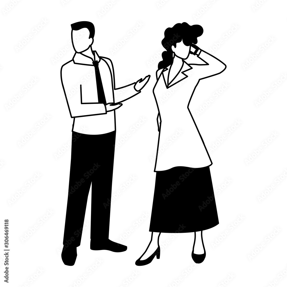 business couple standing on white background business couple standing on white background