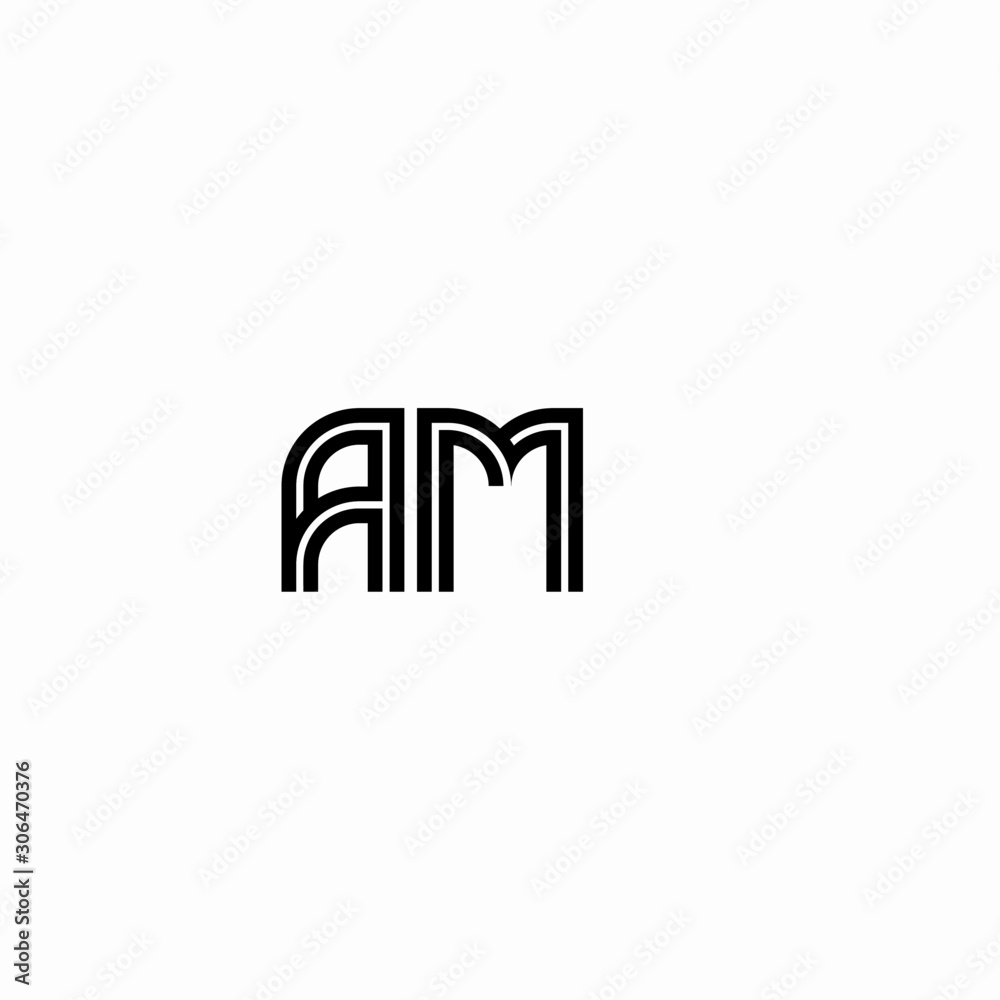 Initial outline letter AM style template Initial outline letter AM style template