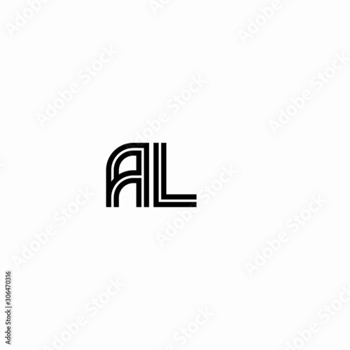 Initial outline letter AL style template
