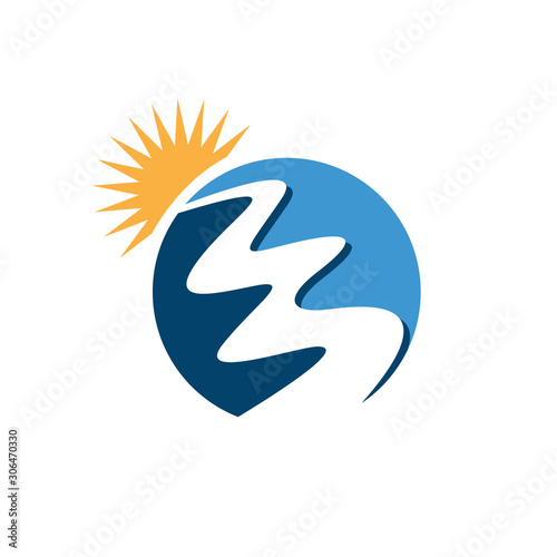 road to success logo Vector Illustration. path winding towards destination symbol. eps.10