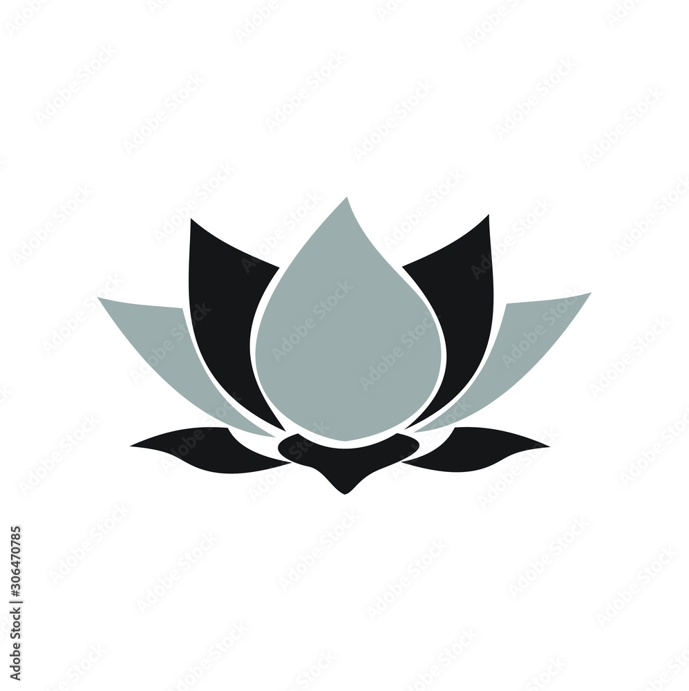 Silhouette lotus flower for design inspiration - Vector