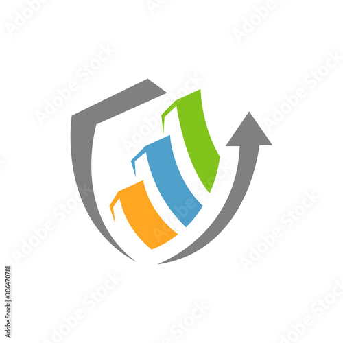 seo logo vector. Search engine optimization logo icon With economic sale bar Symbol, Graphic Design illustrations
