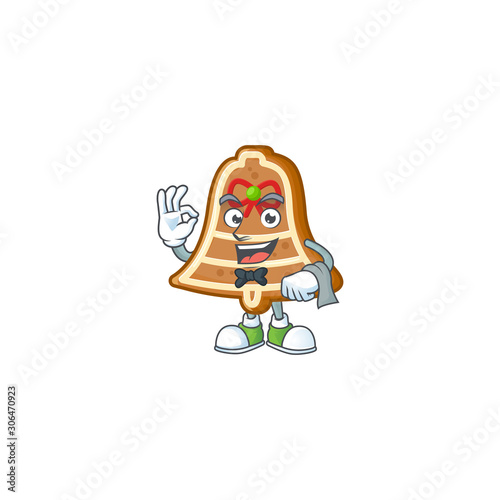 Bell cookies Character on A stylized Waiter look