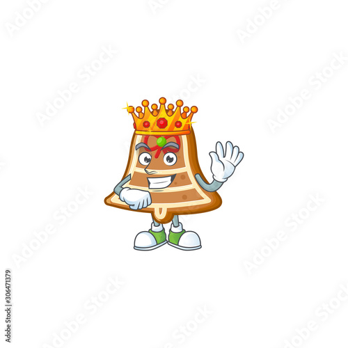 King of bell cookies on cartoon mascot style design