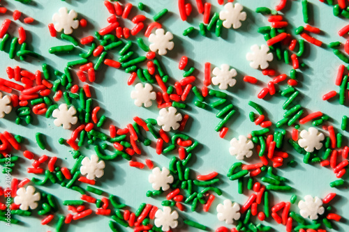 Christmas sugar sprinkles background.