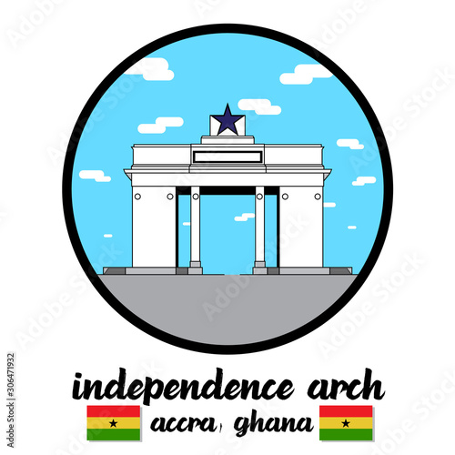 circle icon line Independence Arc. vector illustration