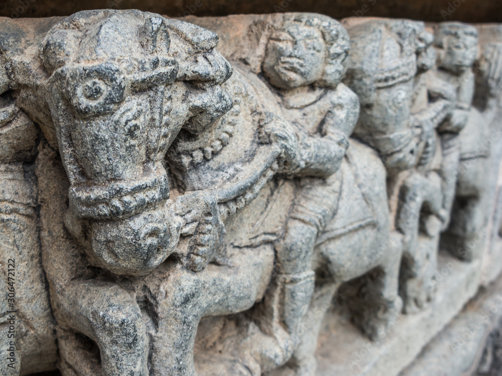 Intricate carvings at the temple of Somanathaour, Karnataka