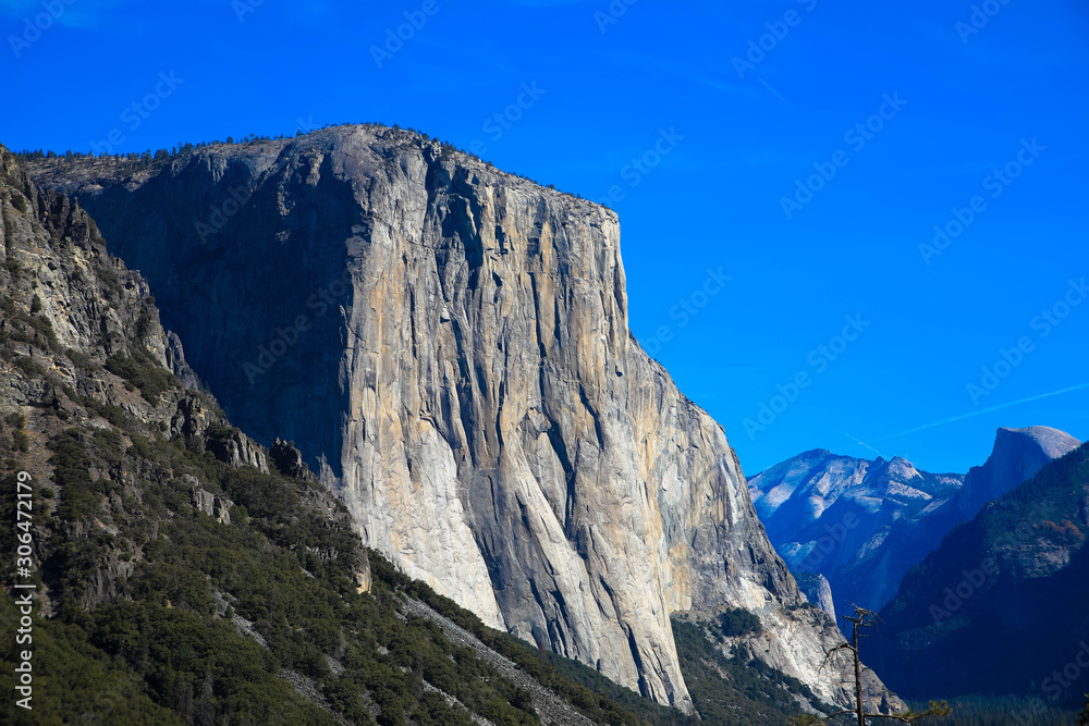 Panoramic view over a Half Dome at Yosemite National Park