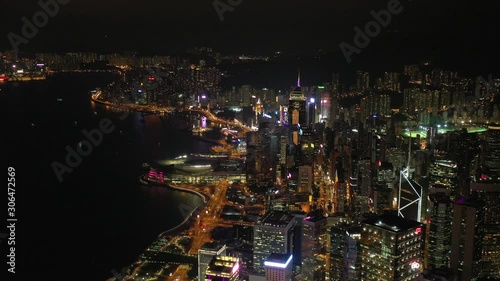 Wallpaper Mural Aerial view of Hong Kong Skyline at night  Torontodigital.ca