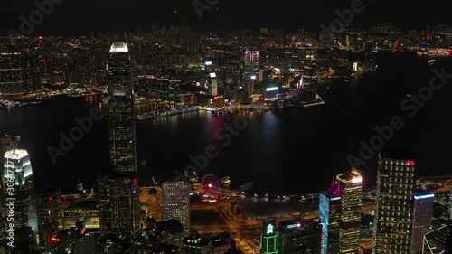 Wallpaper Mural Aerial view of Hong Kong Skyline at night  Torontodigital.ca