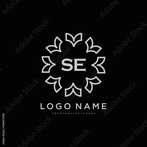 SE Beauty vector initial logo, wedding, fashion, jewerly, boutique, floral and botanical with creative template for any company or business.