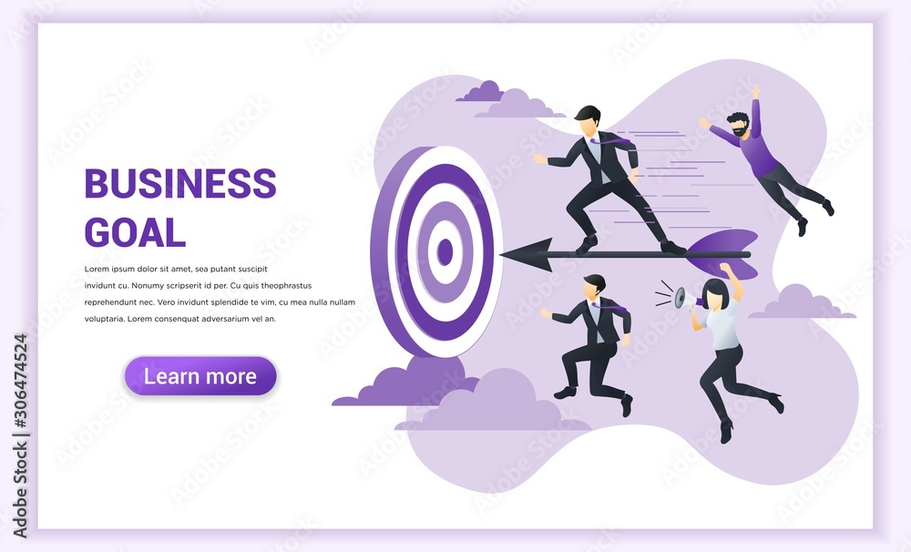 Business concept. Businessman standing on dart to achieve business goal. Can used for web banner, infographics, landing page, web template. Flat vector illustration