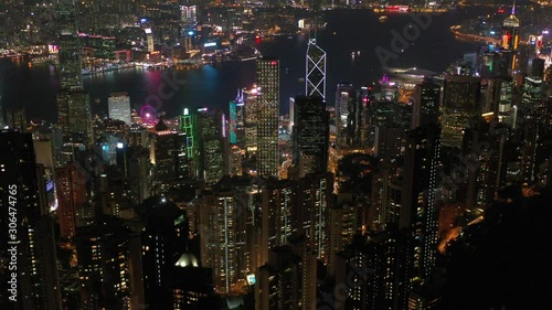 Wallpaper Mural Aerial view of Hong Kong Skyline at night  Torontodigital.ca