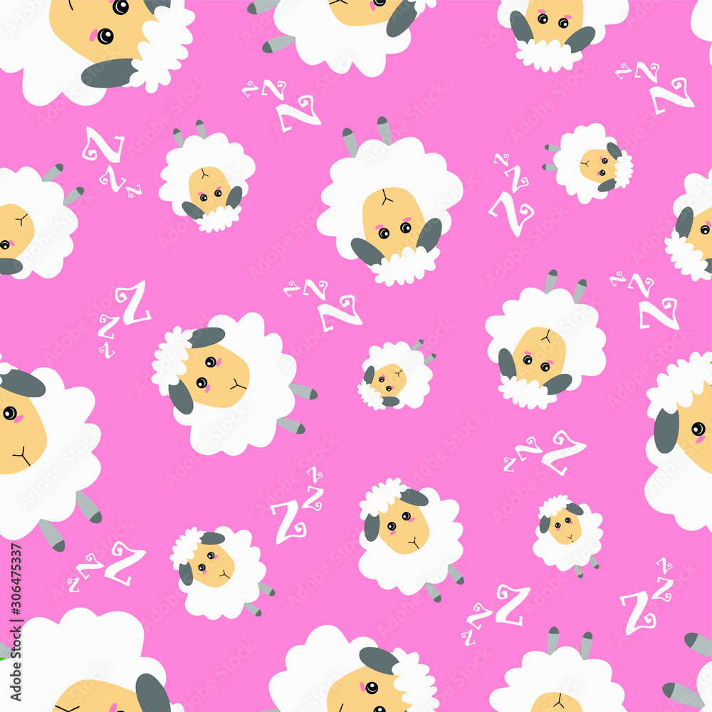 Cute sheeps on pink background. Cute sheeps on pink background.