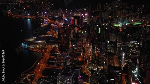 Wallpaper Mural Aerial view of Hong Kong Skyline at night  Torontodigital.ca