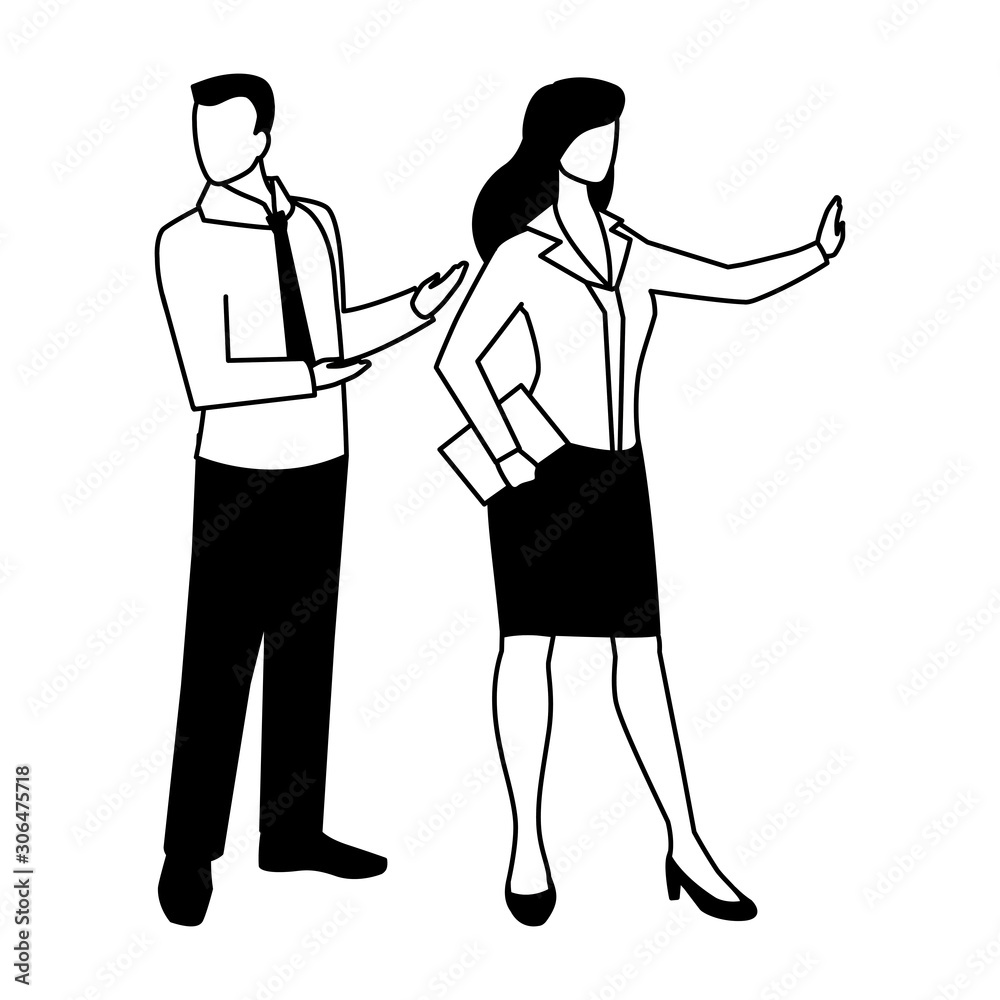 business couple standing on white background business couple standing on white background