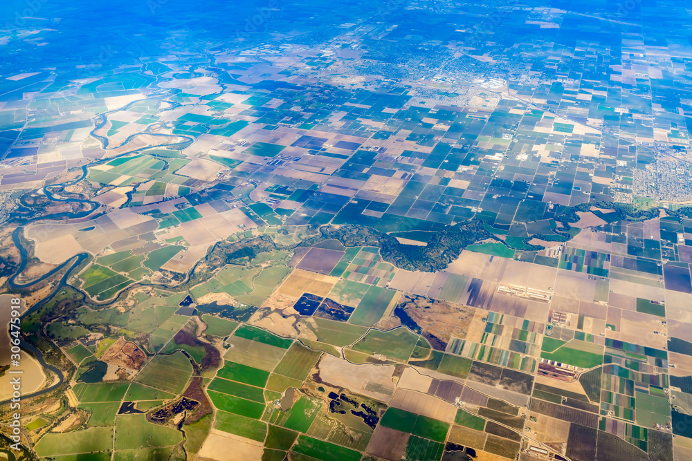 Aerial view of the San Joaquin River National Wildlife Refuge, Stanislaus County