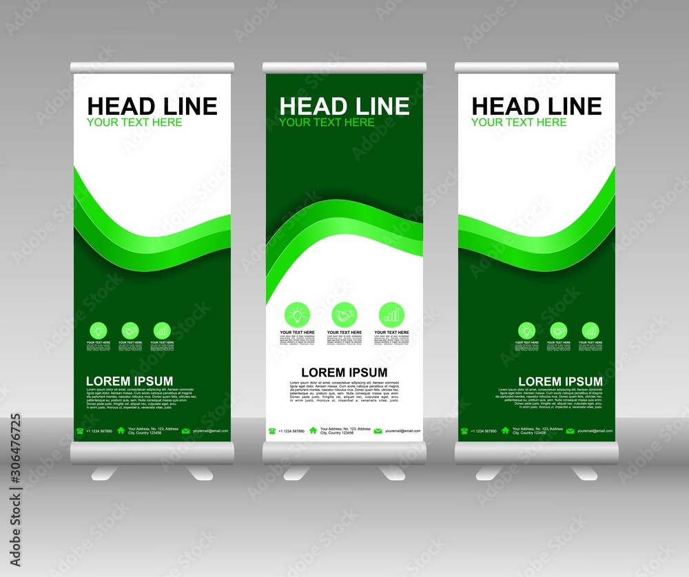 Roll up banner stand. Vertical Vector template design. Modern Flag Banner Design with abstract background can be used for Annual Report, Cover, Flyer, Magazine, Presentation, Poster, Website Roll up banner stand. Vertical Vector template design. Modern Flag Banner Design with abstract background can be used for Annual Report, Cover, Flyer, Magazine, Presentation, Poster, Website