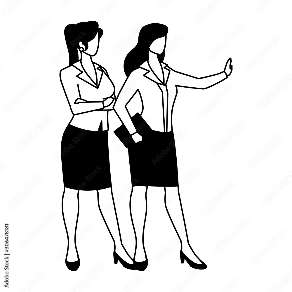 cute businesswomen with various views, poses and gestures cute businesswomen with various views, poses and gestures